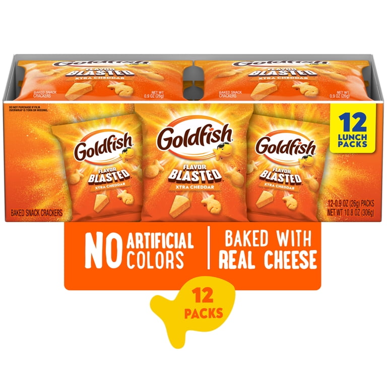 Goldfish Flavor Blasted Crackers, Xtra Cheddar, 12 Count Multipack