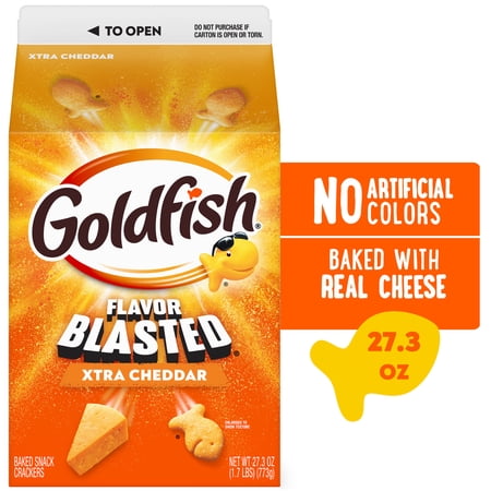 Goldfish Flavor Blasted Xtra Cheddar Cheese Crackers, 27.3 oz Carton
