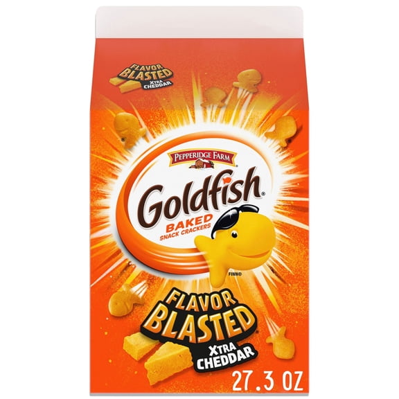 Goldfish Flavor Blasted Xtra Cheddar Cheese Crackers, 27.3 oz Carton