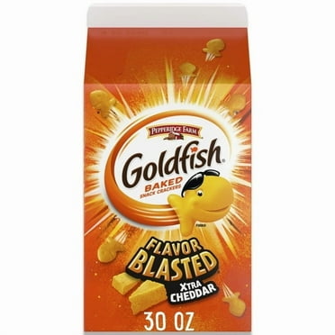 Goldfish Flavor Blasted Xtra Cheddar Cheese Crackers, Baked Snack Crackers, 30 oz Carton
