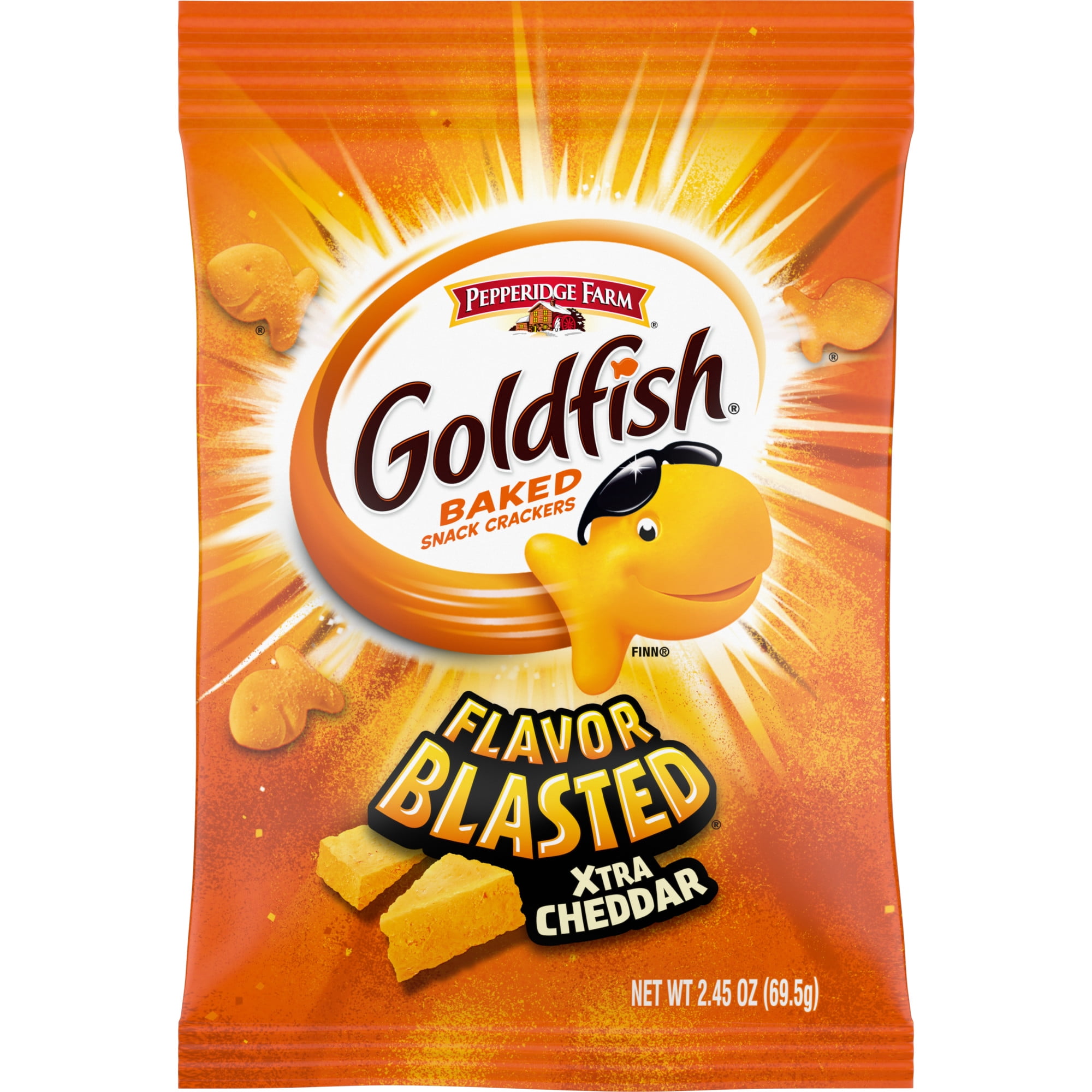 Goldfish Flavor Blasted Xtra Cheddar Crackers, 2.45 oz Snack Pack