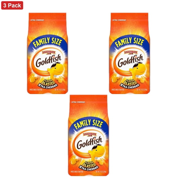 Goldfish Flavor Blasted Xtra Cheddar Crackers Family Size Bag - 10oz