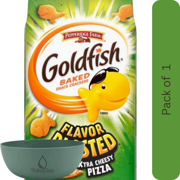 Goldfish Flavor Blasted Xtra Cheesy Pizza Crackers 6.6 oz Bag with Bowl by OMA