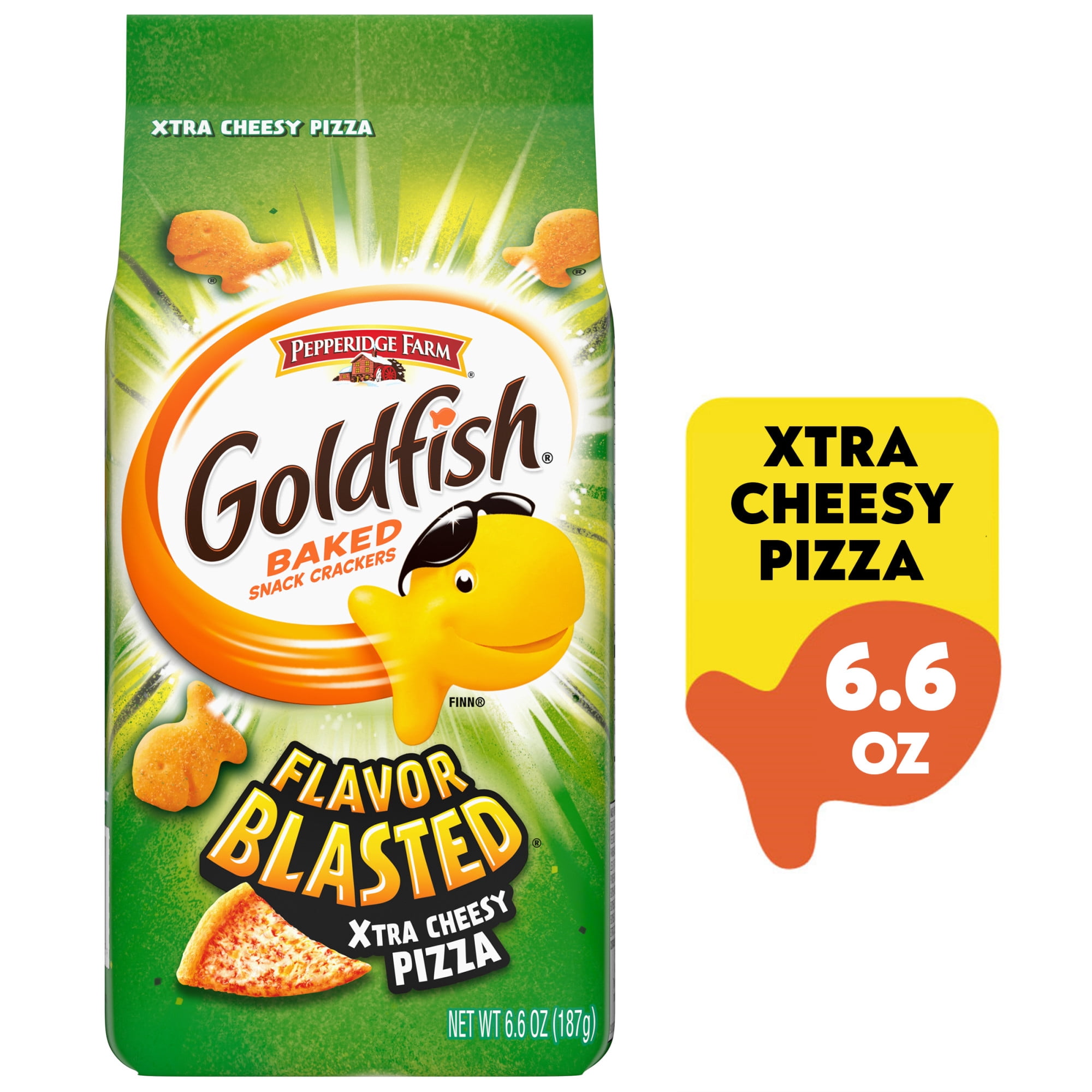 Goldfish Flavor Blasted Xtra Cheesy Pizza Crackers, 6.6 oz. Bag