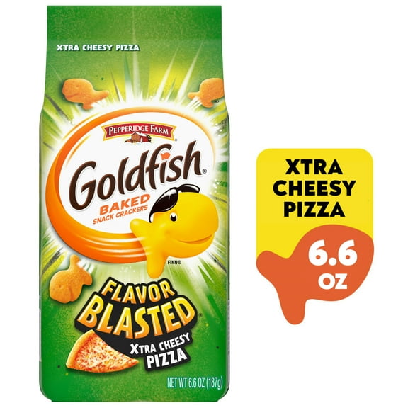 Goldfish Flavor Blasted Xtra Cheesy Pizza Crackers, 6.6 oz. Bag