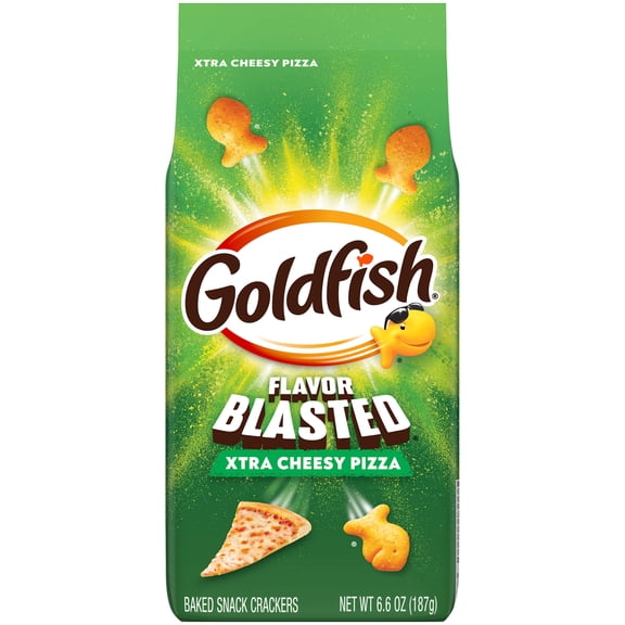 Goldfish Flavor Blasted Xtra Cheesy Pizza Cheese Crackers, 6.6 oz Bag