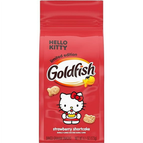 Goldfish Hello Kitty Strawberry Shortcake Flavored Grahams, Limited Edition, 6.1 Oz Bag