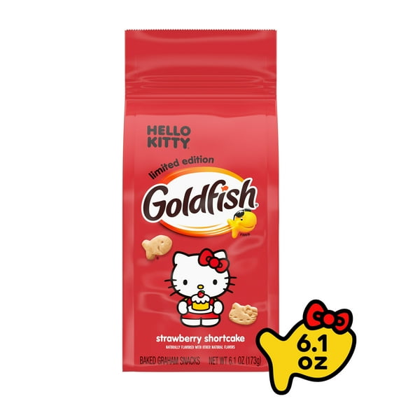 Goldfish Hello Kitty Strawberry Shortcake Flavored Grahams, Limited Edition, 6.1 oz Bag