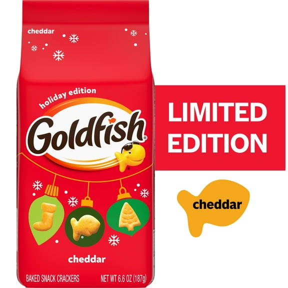 Goldfish Holiday Shapes Cheddar Crackers, 6.6 oz Bag