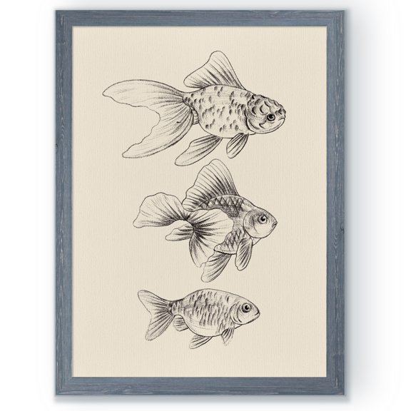 Wexford Home Goldfish III-Framed Canvas - Grey - 22X30