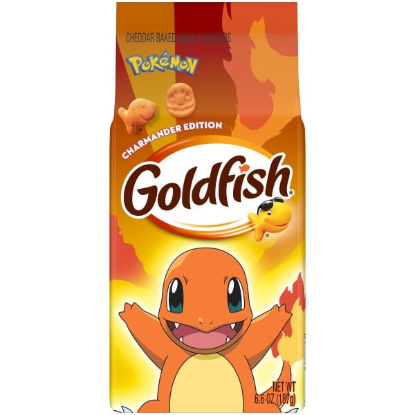 Goldfish® LTO Pokémon Charmander Edition Cheddar Cheese Baked Snack Crackers, 6.6 Oz Bag