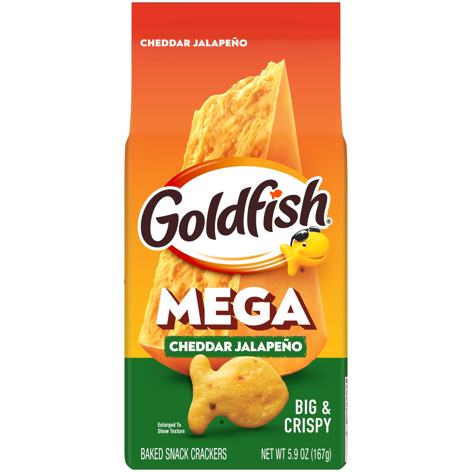 Goldfish Mega Bites Cheddar Jalapeno Crackers, 5.9 oz Bag