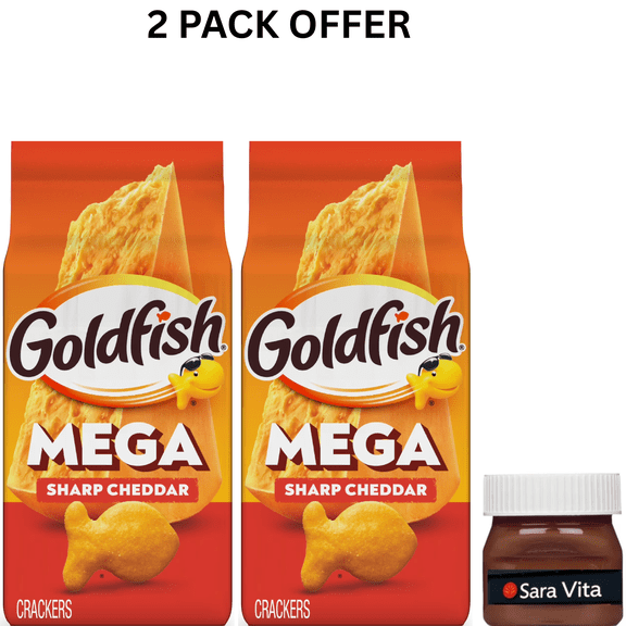 Goldfish Mega Bites Sharp Cheddar Cheese Crackers, 5.9 oz Bag