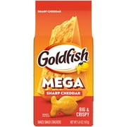 Goldfish Mega Bites Sharp Cheddar Cheese Crackers, 5.9 oz Bag