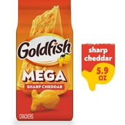 Goldfish Mega Bites Sharp Cheddar Cheese Crackers, 5.9 oz Bag