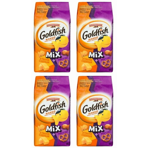Goldfish Mix Xtreme Cheddar and Pretzel Crackers, 180g (4 Pack)
