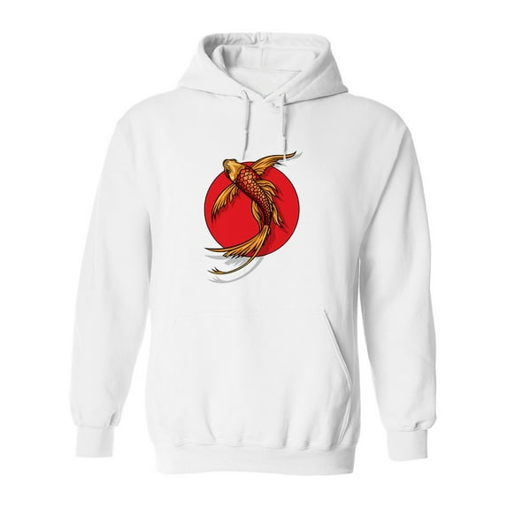 Goldfish On Red Sun Hoodie Men -Image by Shutterstock, Male Small