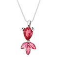 thumbnail image 1 of Goldfish Pendant Necklace Cubic Zirconia Rhodium Plated 17 Inch Snake Chain J0483-PK, 1 of 3