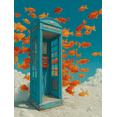 thumbnail image 1 of Goldfish Phone Booth Surreal Canvas Print, Whimsical Creative Art, Unique Home Wall Decor, 1 of 8