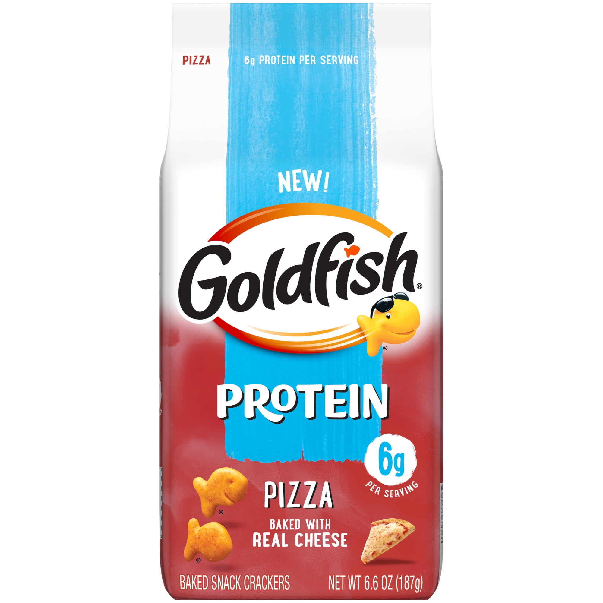 Goldfish 6g Protein Pizza Crackers, 6.6 oz Bag