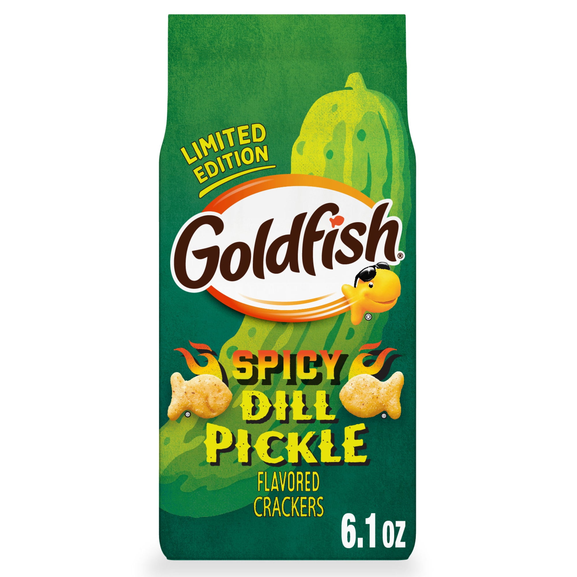 Goldfish Spicy Dill Pickle Flavored Crackers, 6.1 oz Bag