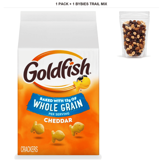 Goldfish Whole Grain Cheddar Baked Snack Crackers, 1 Carton, 27.3 oz ...