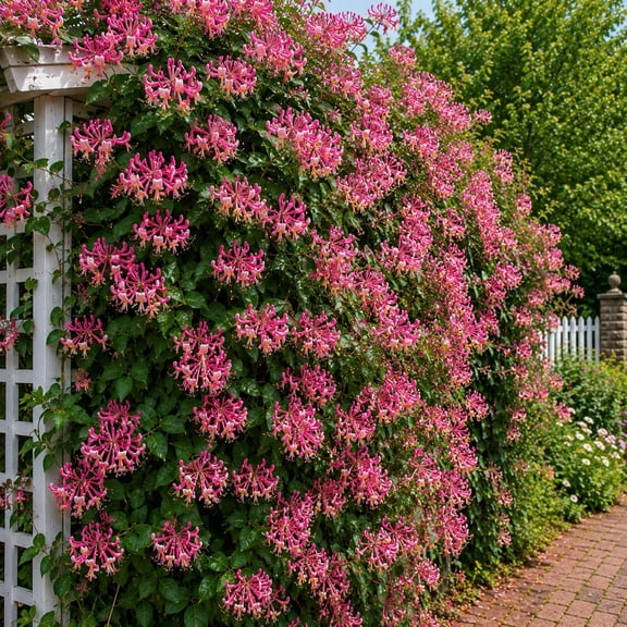 Goldflame Honeysuckle Live Bare Root Plants | Fast Growing Fragrant Flowering Vine Saplings | Pollinator-Friendly Climbing Plants | Dormant Nursery Stock | Ready to Plant (3 Plants)