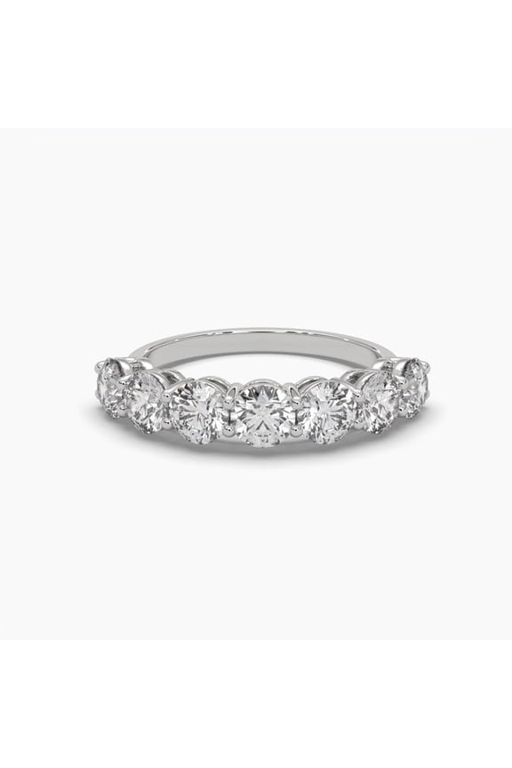 1 Ct. Moissanite Diamond Seven Stone Band Ring for Women in 925 Sterling Silver