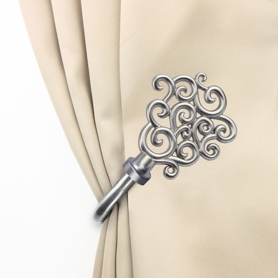 Goldie Decorative Holdback Pair - Satin Nickel,(4871-035)