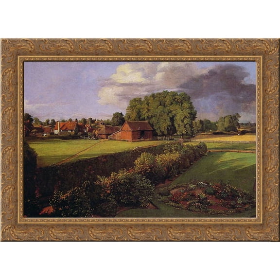 Golding Constable's Flower Garden 24x19 Gold Ornate Wood Framed Canvas Art by Constable, John