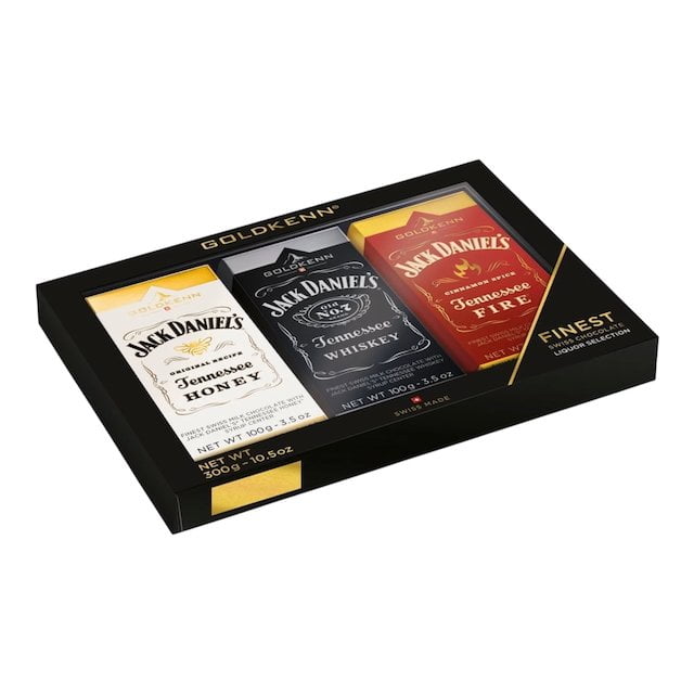 Goldkenn Jack Daniel's Three-Bar Milk Chocolate Gift Pack Honey, Whiskey & Fire