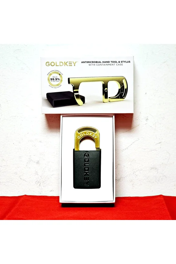 Goldkey Antimicrobial Hand Tool & Stylus W/ Case/Keychain/Carabiner In Black New