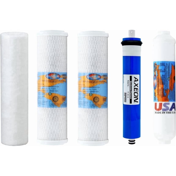 Goldline 50 RO Compatible Filter Replacement Kit - Includes RO Membrane