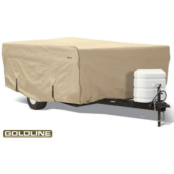 Goldline Foldling Camper Cover | Fits 197"L x 85"W x 54"H | Tan (GLRVPU1416T)