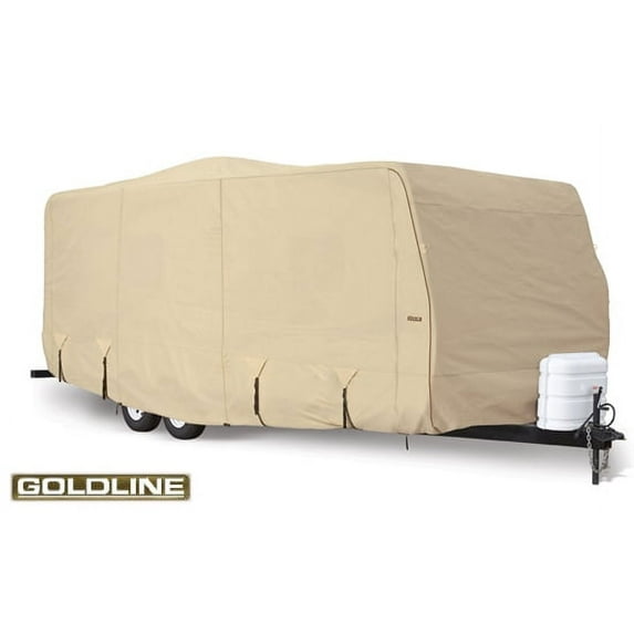Goldline Travel Trailer Cover | Fits 533" L x 102" W x 104" H | Tan (GLRVTT4244T)