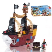 Goldlok Pirate Ship Adventure Playset with Lights and Sounds - Includes 2 Pirate Figures, Treasure Chest & Cannons - Pretend Play Gift for Kids Ages 3+ Boys Girls - Birthday Christmas Giftsfor Kids