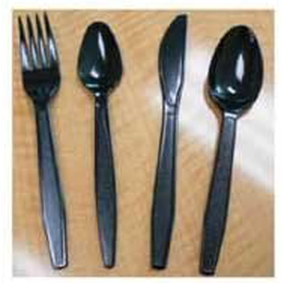 Goldmax Platinum Series Black Polystyrene Extra Heavy Weight Fork, 14.5 x 8.25 x 8.5 inch - 10 per case.