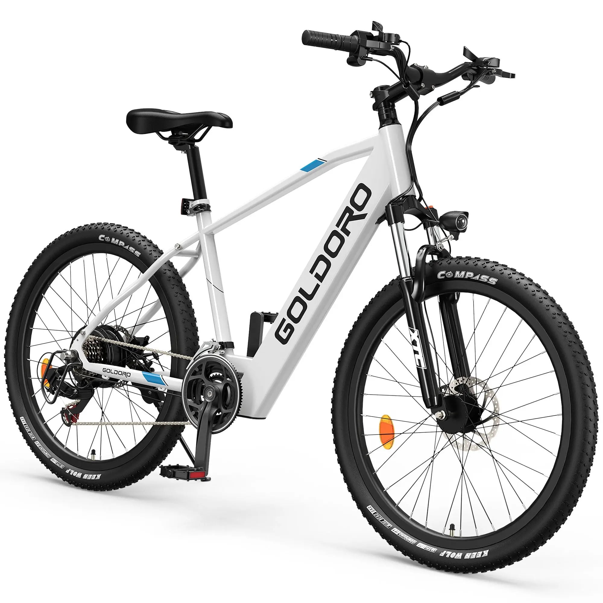 Goldoro Electric Bike 26" X7 Aluminum Alloy Mountain Bike for Adults 350W/36V, Max 18 mph, 21 Speed