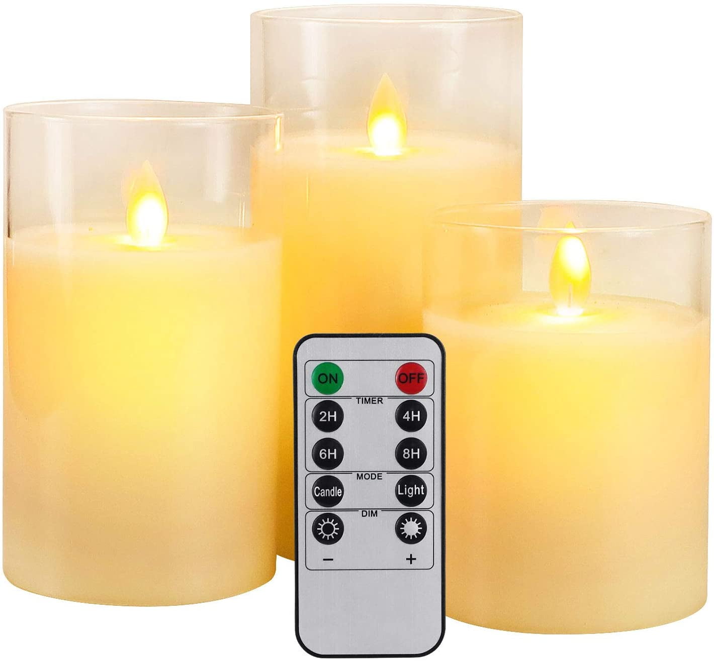 Goldprice Flameless Led Candles Flickering, Candle Real Wax Fake Wick ...