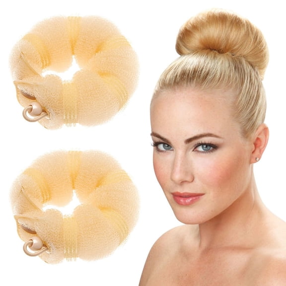 Goldrose Beauty Small Hair Bun maker 2 Pieces Hot Hair Buns For Kids & Women Hair Styling Styler Doughnut Donut Chignon Bun Maker Hair Accessory Small (Blonde)