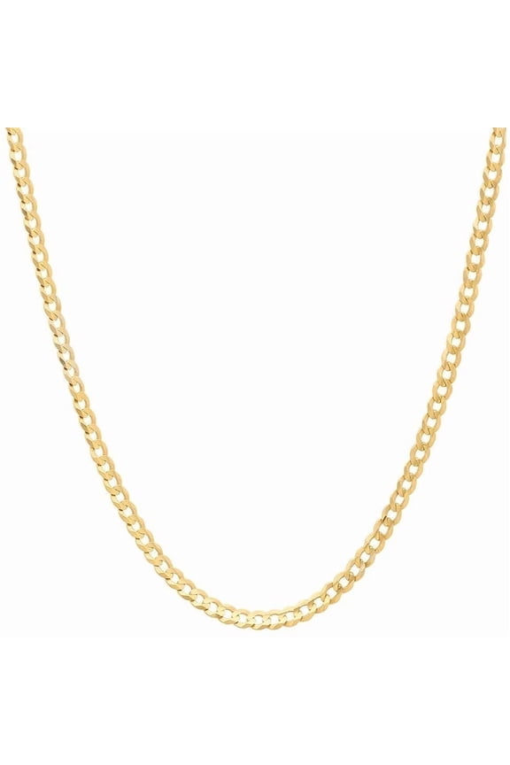 Genuine 14K Yellow Gold Filled Cuban Link Chain Necklace 2 mm 20 Inch for Men and Women
