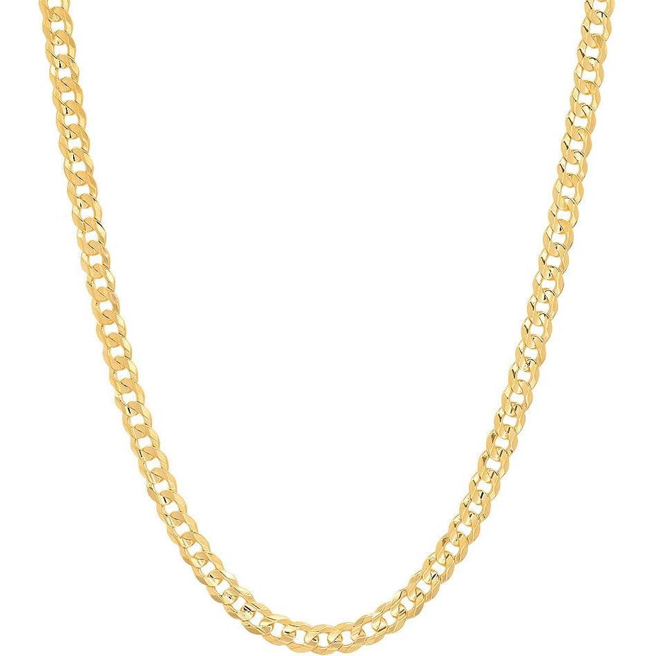 Golds Real Genuine Solid 1/20 14K Yellow Gold Cuban Link Chain Necklace mm 20 Inch for Men and Women