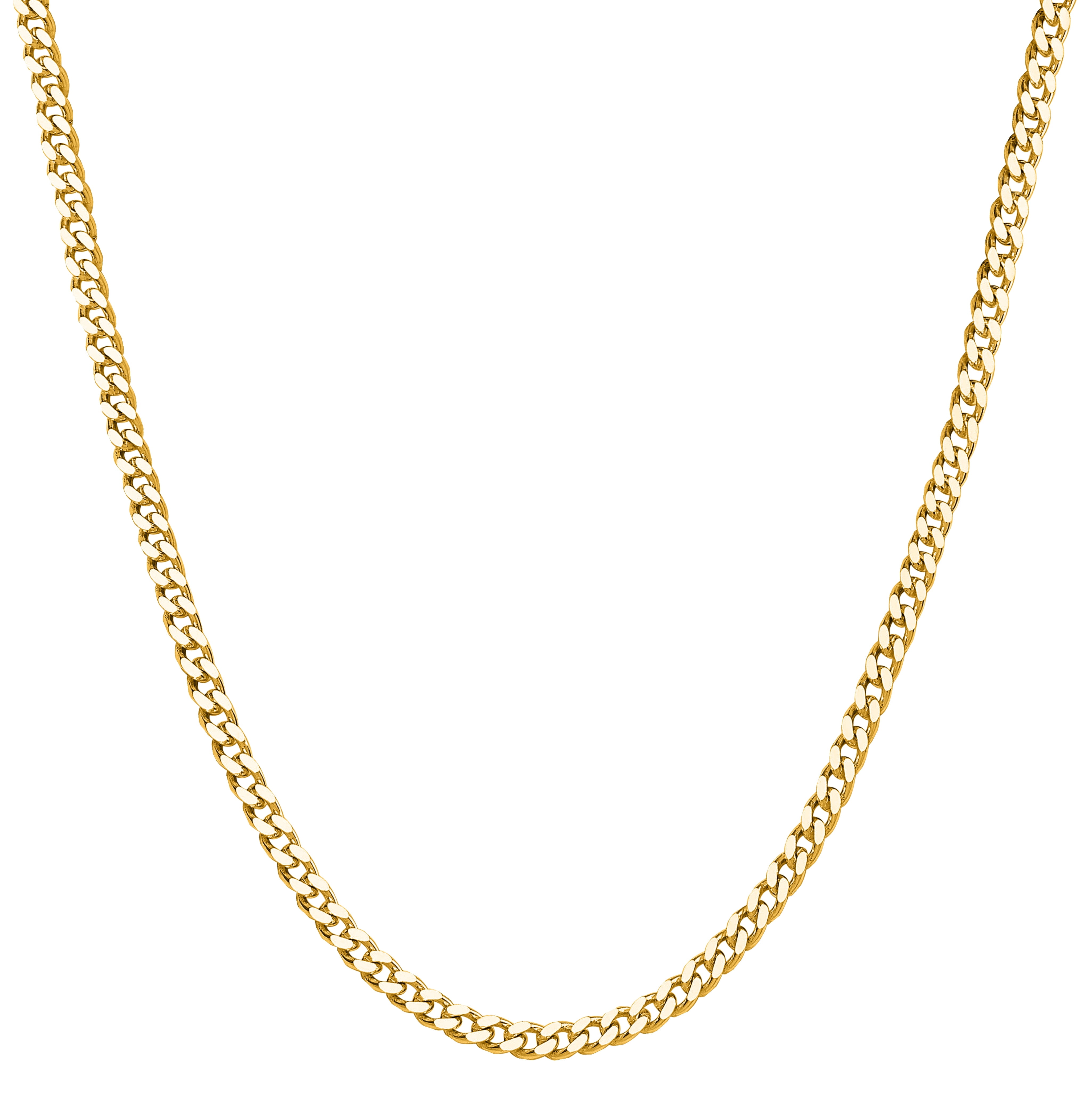 Golds Real Genuine Solid 1/20 14K Yellow Gold Cuban Link Chain Necklace mm 20 Inch for Men and Women