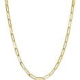 thumbnail image 1 of Real Genuine 14K Yellow Gold Filled Paperclip Chain Necklace 3 mm 18 Inch Paper Clip for Women and Men Golds, 1 of 7