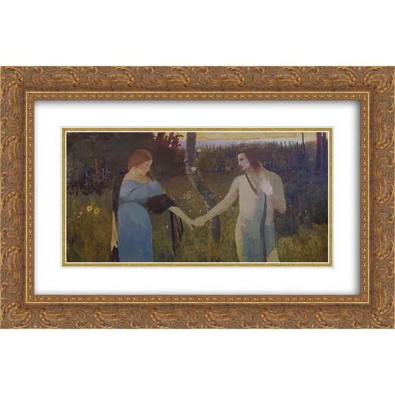 Goldstein Grigoriy 2x Matted 24x16 Gold Ornate Framed Art Print 'Idyll'