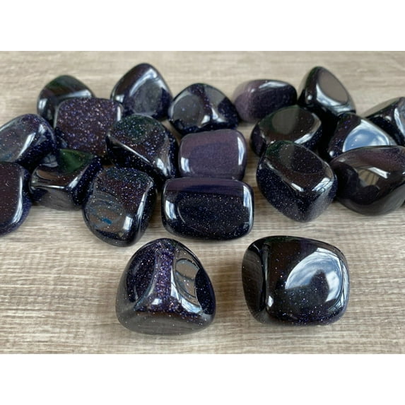 Goldstone Blue Tumbled Stone, 0.8-1.25" Tumbled Goldstone Blue