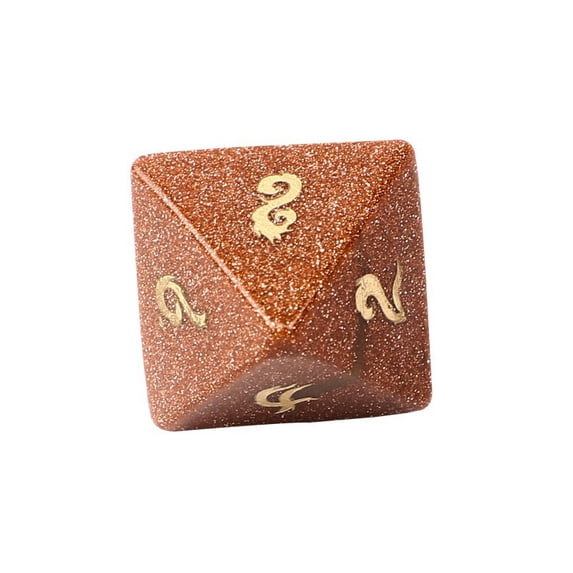 Goldstone Dice Set Hand-Carved Gemstone Dice D4 D6 D8 D10 D12 D20 Percentile or 7PCS Polyhedral Set for DnD & Tabletop RPG
