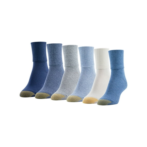 Goldtoe Edition Womens Classic Turn Cuff Socks, 6 Pairs