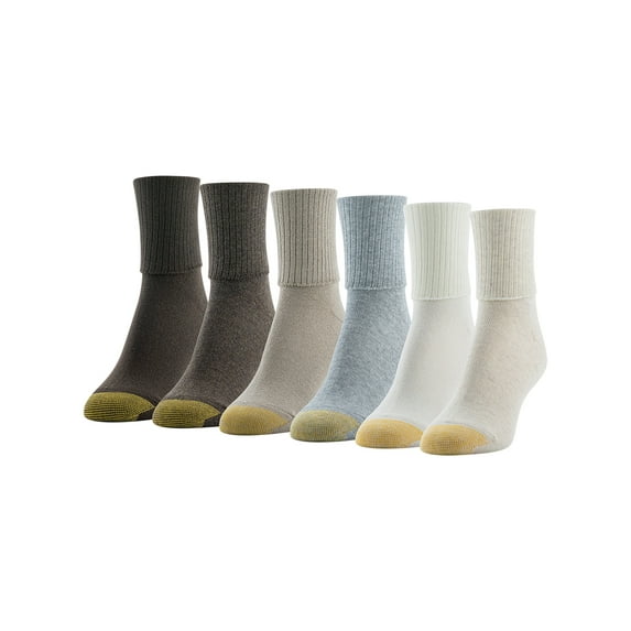Goldtoe Edition Womens Classic Turn Cuff Socks, 6 Pairs