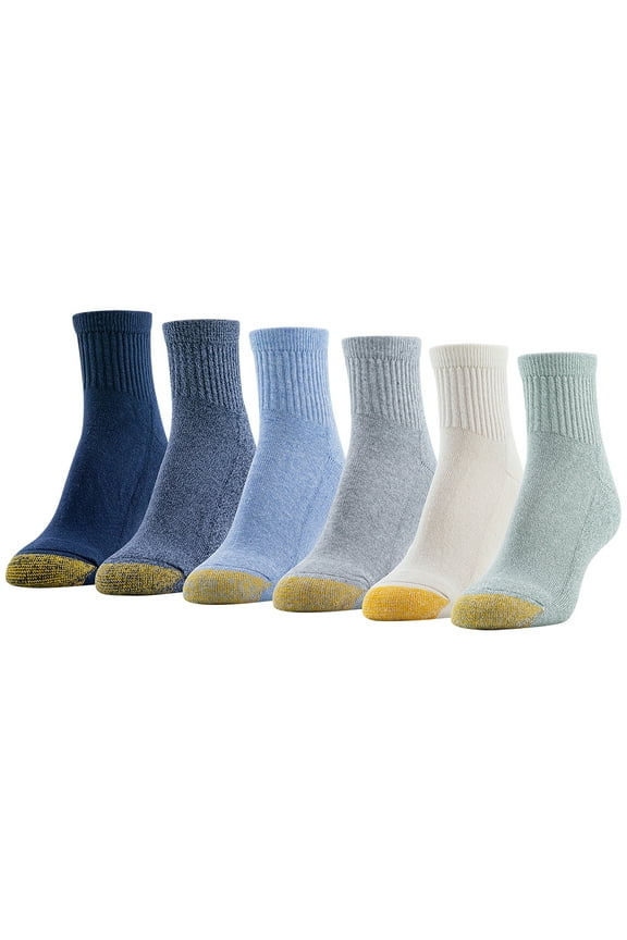 Edition Womens Half Cushion Quarter Socks, 6 Pairs